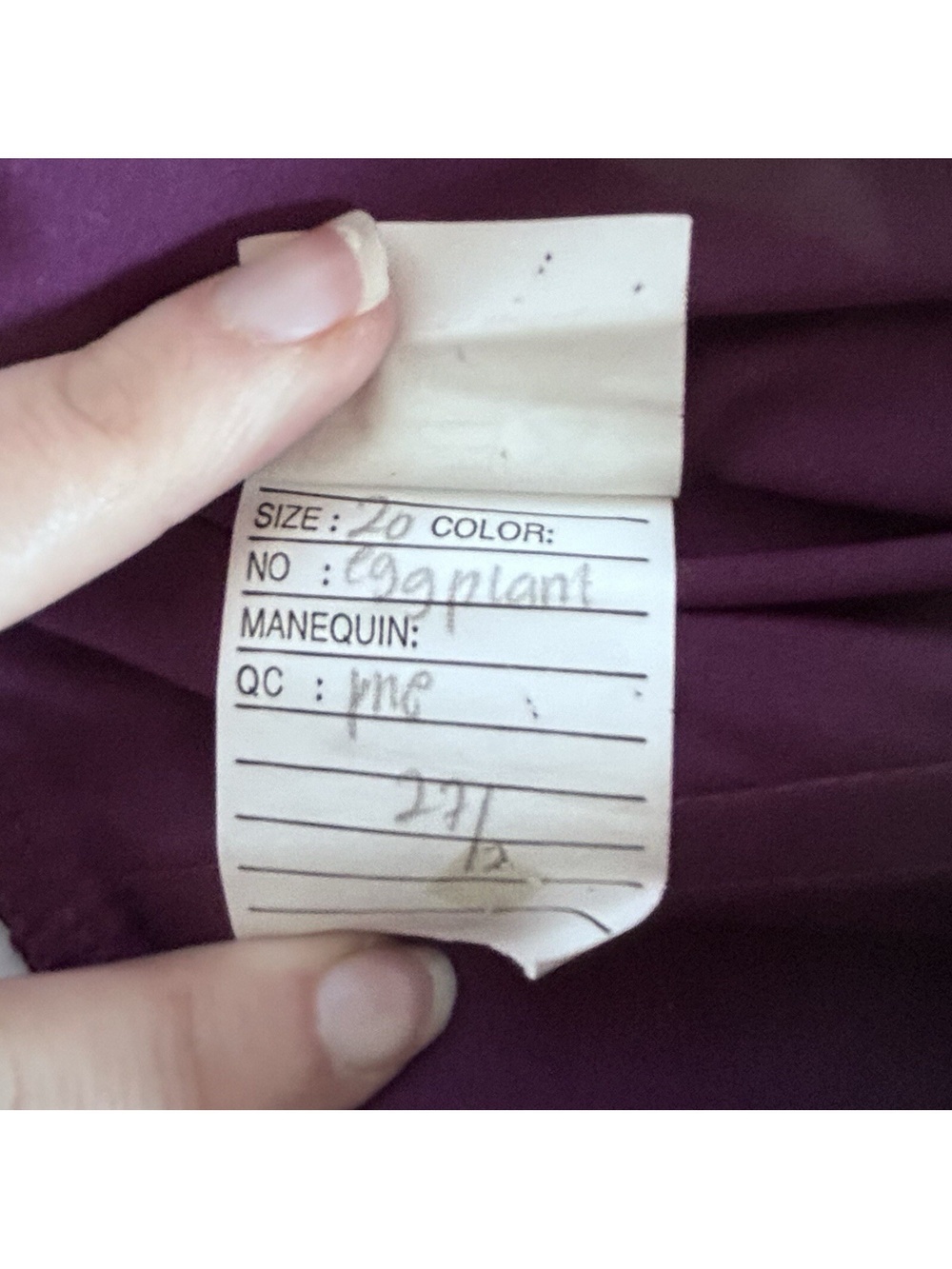 Mori Lee Madeline Formal Bridesmaid Party Dress Purple Eggplant Size 20/22 - Picture 6 of 14